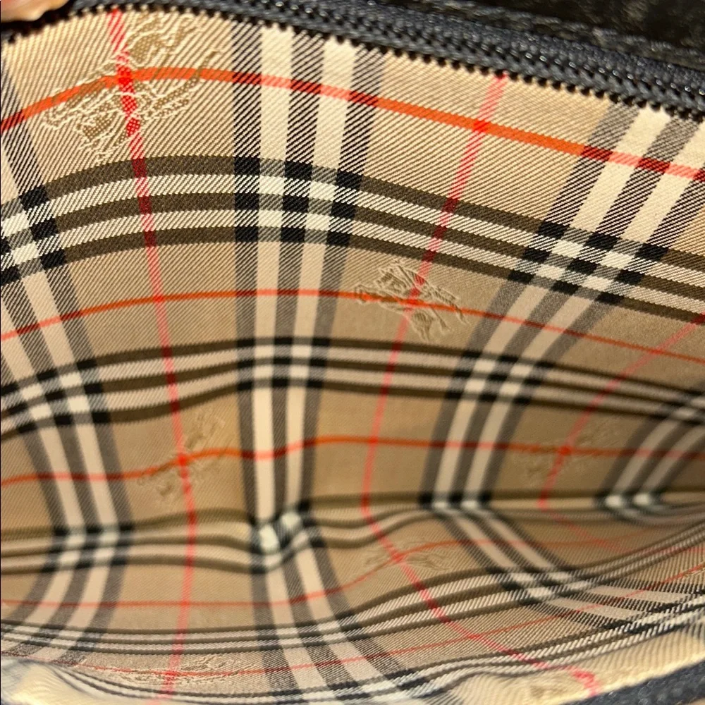 Burberry Black Textured Leather Bag Authentic